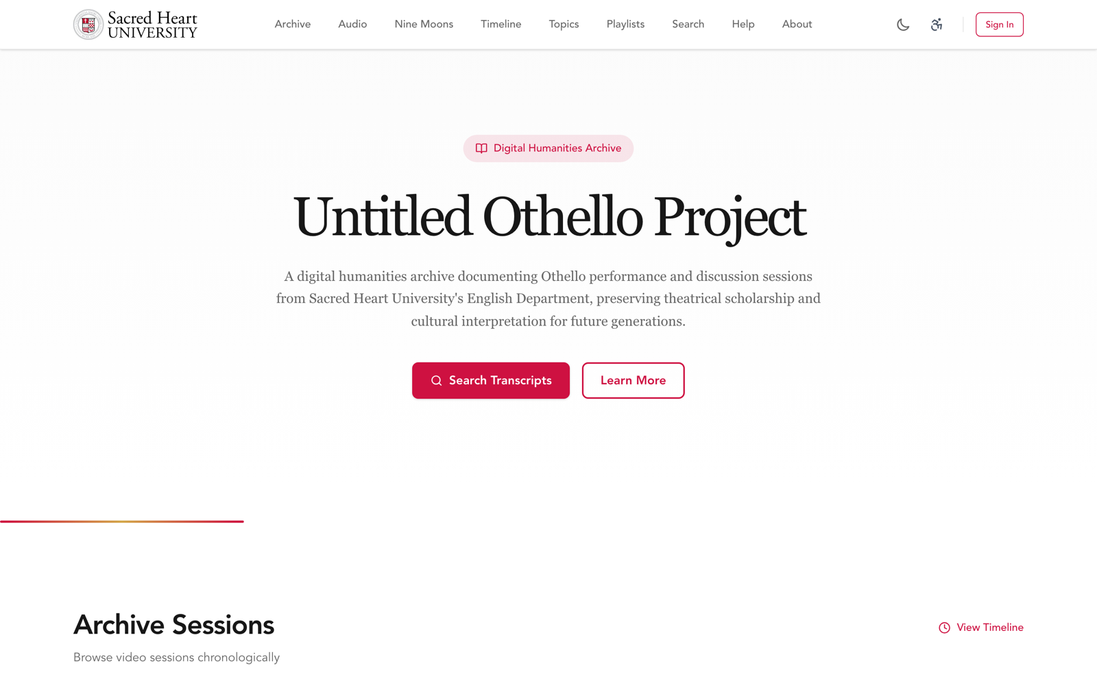 Untitled Othello Project — Shakespeare digital humanities archive home page